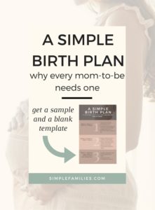 simple birth plan