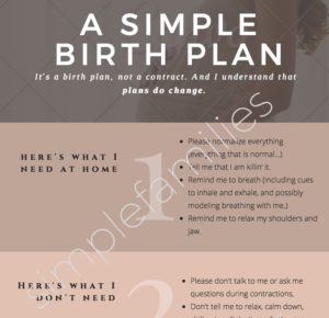A simple birth plan