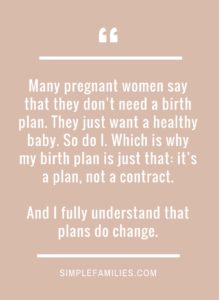 Here is a simple birth plan.