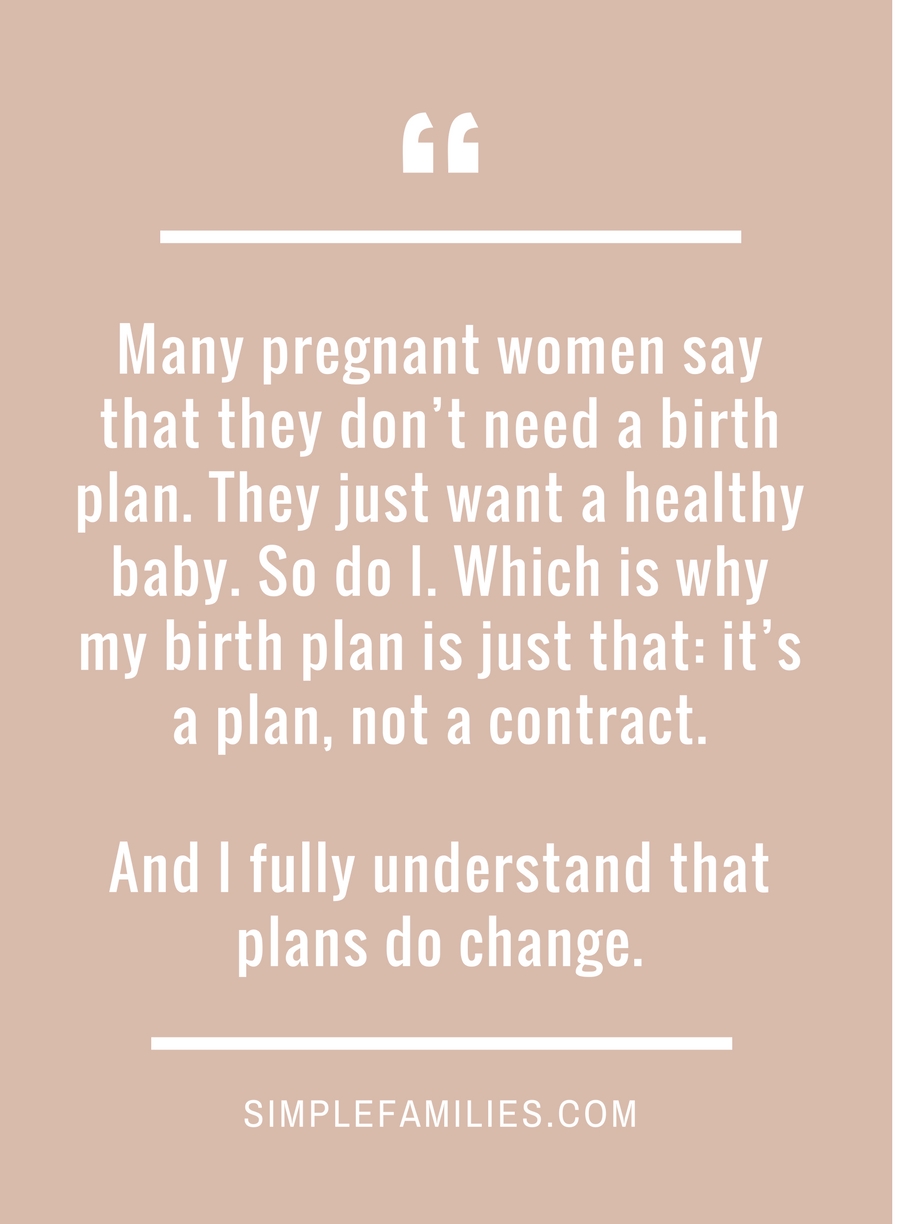 Here is a simple birth plan. 
